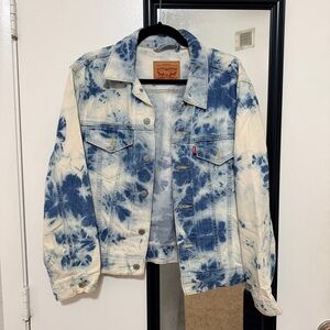 Levi's Blue and White Tie-Dye Denim Jacket